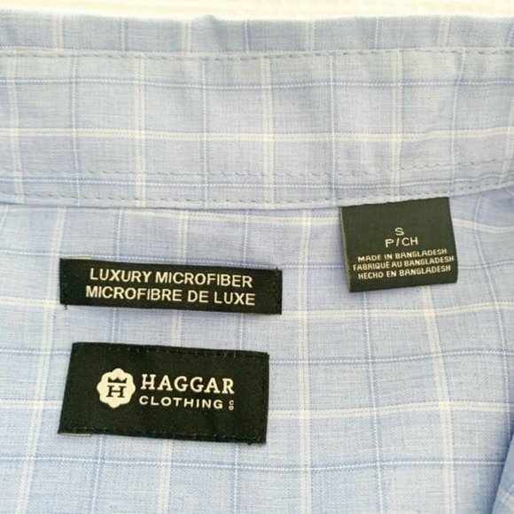 Haggar Men’s Luxury Microfibre Button Up Short Sleeve BUNDLE OF 2 - Picture 6 of 12